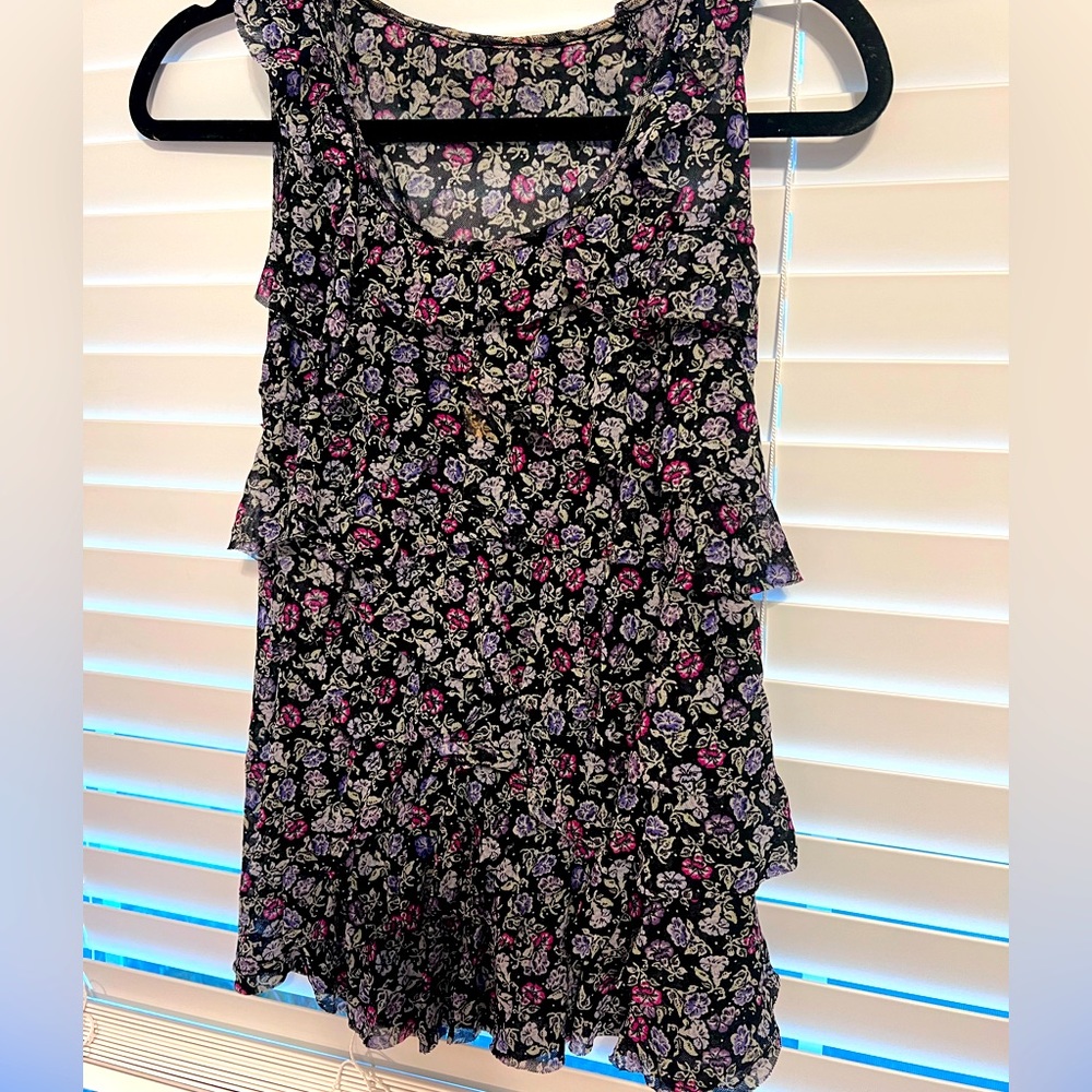 Ruffle layered fringe top, gently worn. Size large.